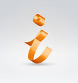 Silk ribbon letter abc vector image
