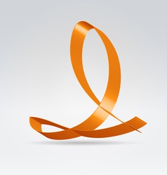 Silk ribbon letter abc vector image