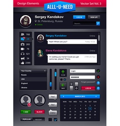 Set of user interface elements vector image