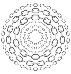 Metallic circle chains vector image
