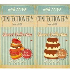 Set of Retro Menu with Cake vector image