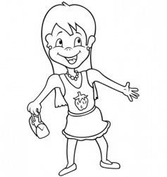 Girl with summer dress vector image