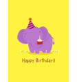 Happy birthday card with cute elephant Happy birthday card with cute elephant vector image