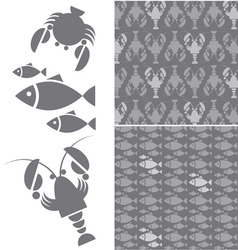 Seafood pattern vector image