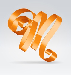 Silk ribbon letter abc vector image