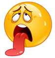 Exhausted emoticon vector image