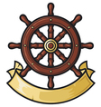 Rudder and banner vector image