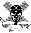 Skull and bullet vintage emblem vector image