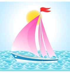 Yacht on sea vector image