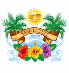 Tropical label vector image