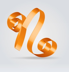 Silk ribbon letter abc vector image