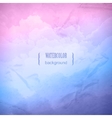Watercolor cloudy sky background vector image