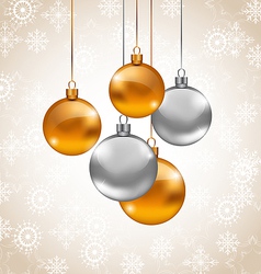 Holiday background with Christmas balls vector image