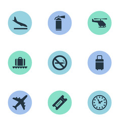 Set of simple airport icons vector image