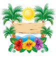 Tropical label vector image