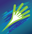 Hand of the child in father encouragement help vector image