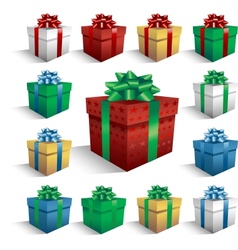 Gift boxes isolated on white vector image