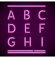 Realistic Neon Alphabet A-I vector image