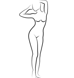 Sketch of nude woman vector image