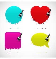 Set of banners with paintbrush vector image