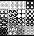 Set of black and white seamless patterns vector image