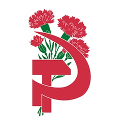 Sickle and hammer vector image