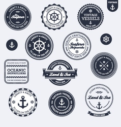 Vintage nautical labels vector image