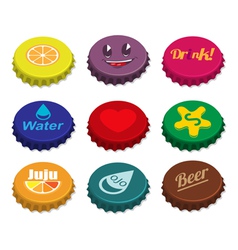 Set of bottle caps vector image