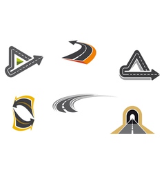 Set of road and highway icons vector image