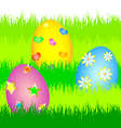 Easter eggs in the grass vector image