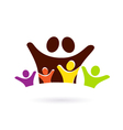 Family with four kids vector image