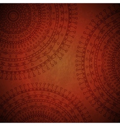 Red mandala ornament background vector image