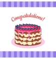 Congratulations Cake Banner Postcard Greeting Card vector image