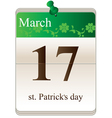 St Patricks Day Calendar vector image