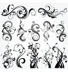 Floral graphic design elements vector image