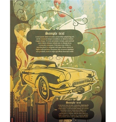 Vintage background with car vector image