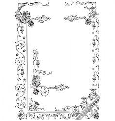 Antique frame engraving vector image