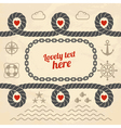 Valentine in marine style vector image