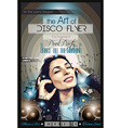 Attractive Club Disco Flyer with a Girl Dj vector image