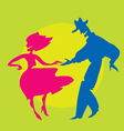 Dancing silhouette vector image