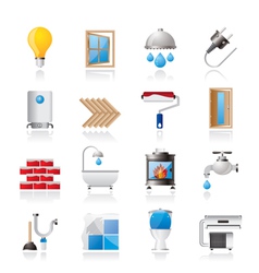 Construction and home renovation icons vector image