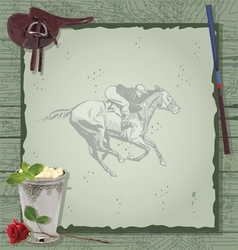 Horse racing party invitation vector image