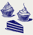 Cute cupcake vector image
