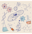 Biology sketches background in vintage style vector image