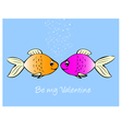 Fish in love vector image