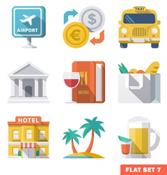 Traveling Flat Icons 1 vector image