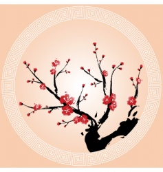 Oriental plum blossom vector image