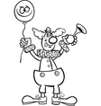Clown cartoon for coloring vector image
