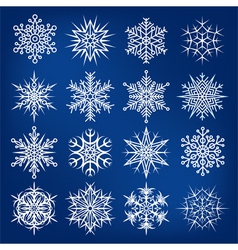 Snowflake set vector image