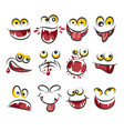 Cartoon faces emotions isolated on white vector image